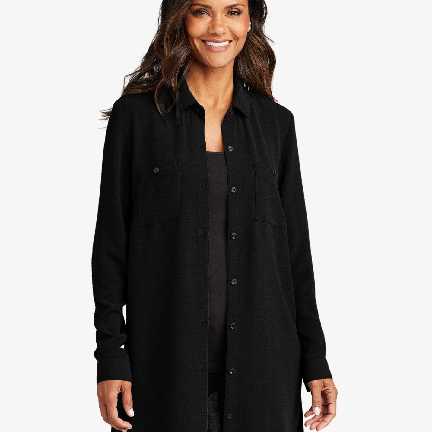 Ladies’ Textured Crepe Long Tunic