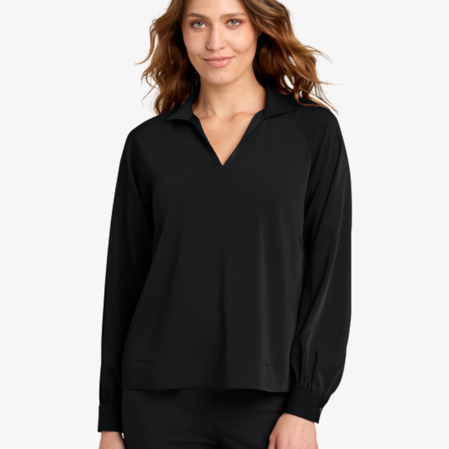 Ladies’ Long Sleeve Buttery Soft Popover Blouse
