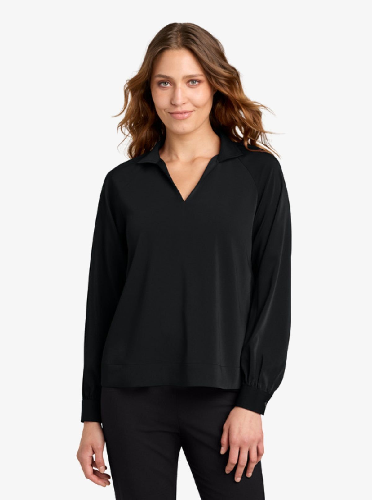 Ladies’ Long Sleeve Buttery Soft Popover Blouse