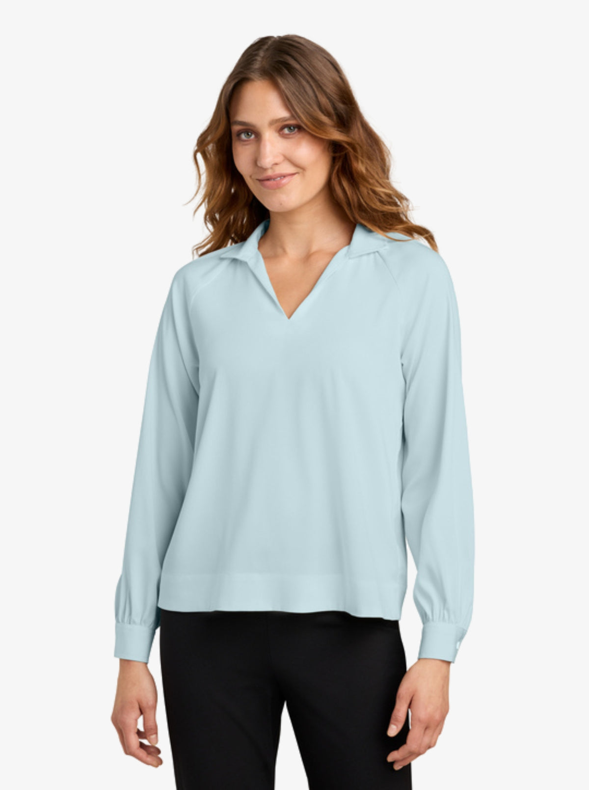 Ladies’ Long Sleeve Buttery Soft Popover Blouse