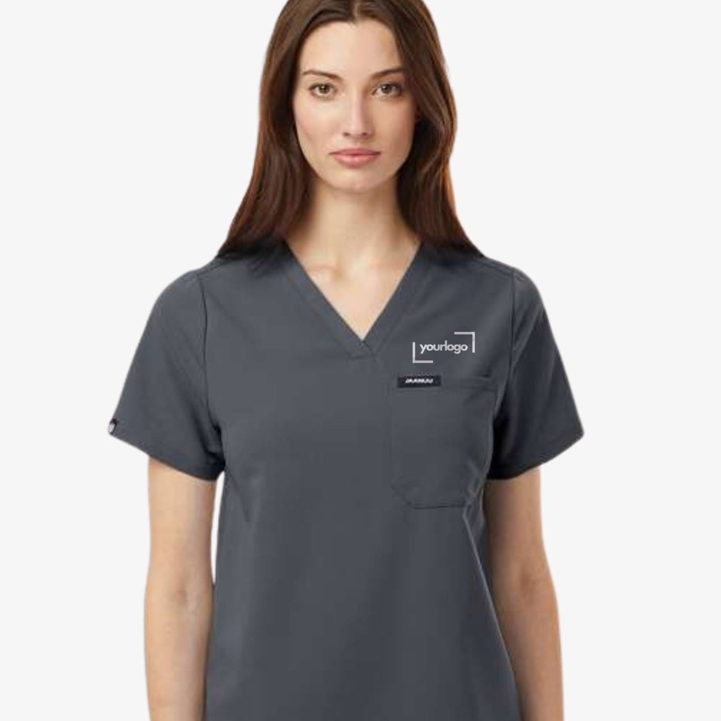 Jaanuu Women's Rhena Essential 1-Pocket Scrub V-Neck Top