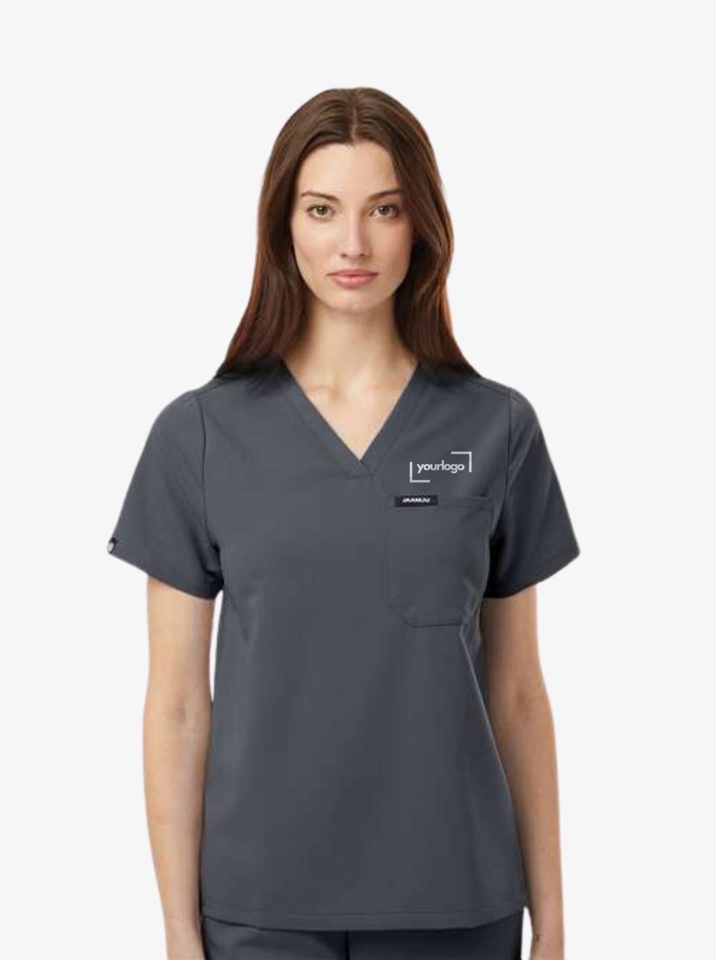 Jaanuu Women's Rhena Essential 1-Pocket Scrub V-Neck Top