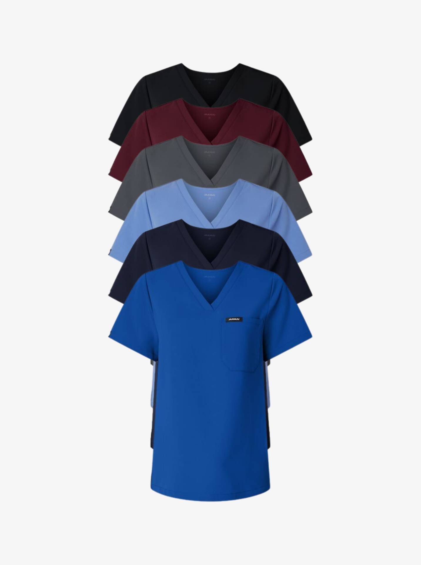 Jaanuu Women's Rhena Essential 1-Pocket Scrub V-Neck Top