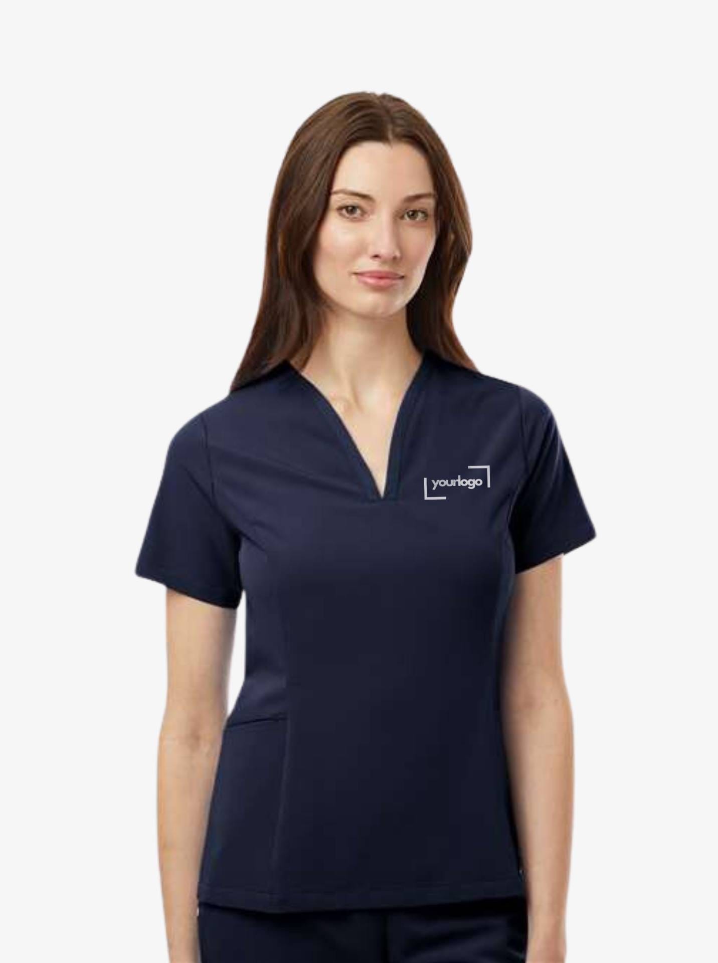 Jaanuu Women's Calix Fit & Flare Scrub V-Neck Top