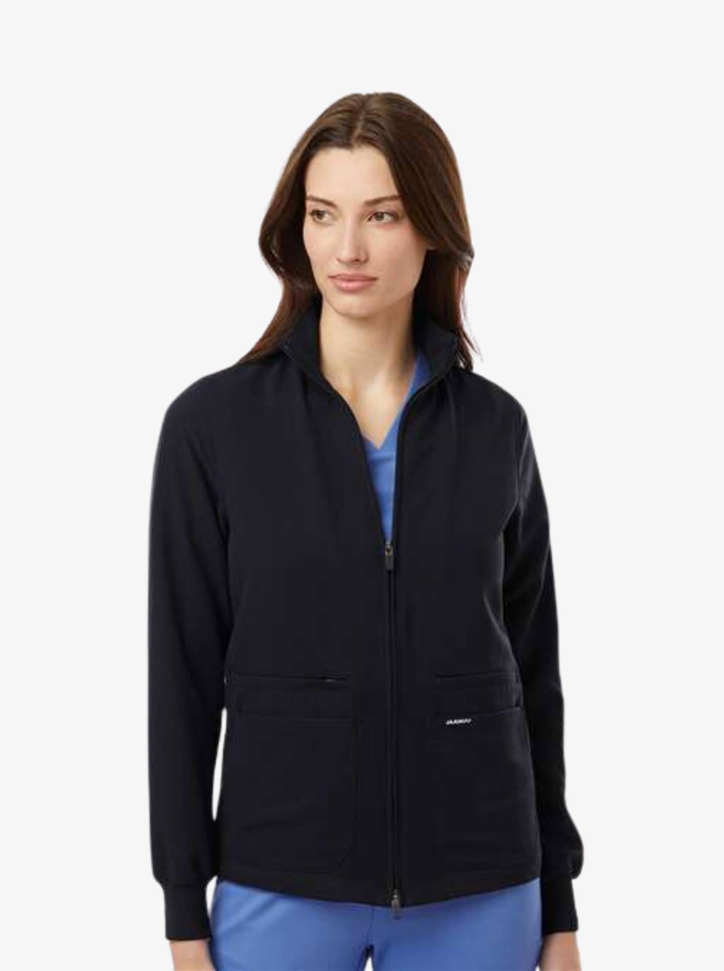Jaanuu Women's Ceri Essential Full-Zip 6-Pocket Scrub Jacket