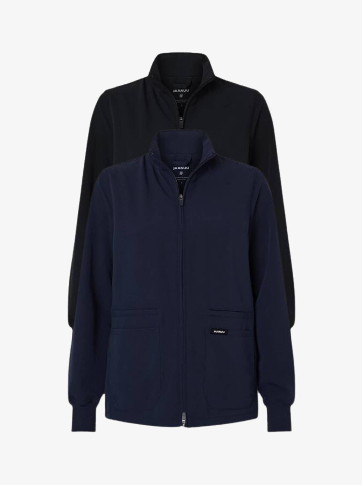 Jaanuu Women's Ceri Essential Full-Zip 6-Pocket Scrub Jacket