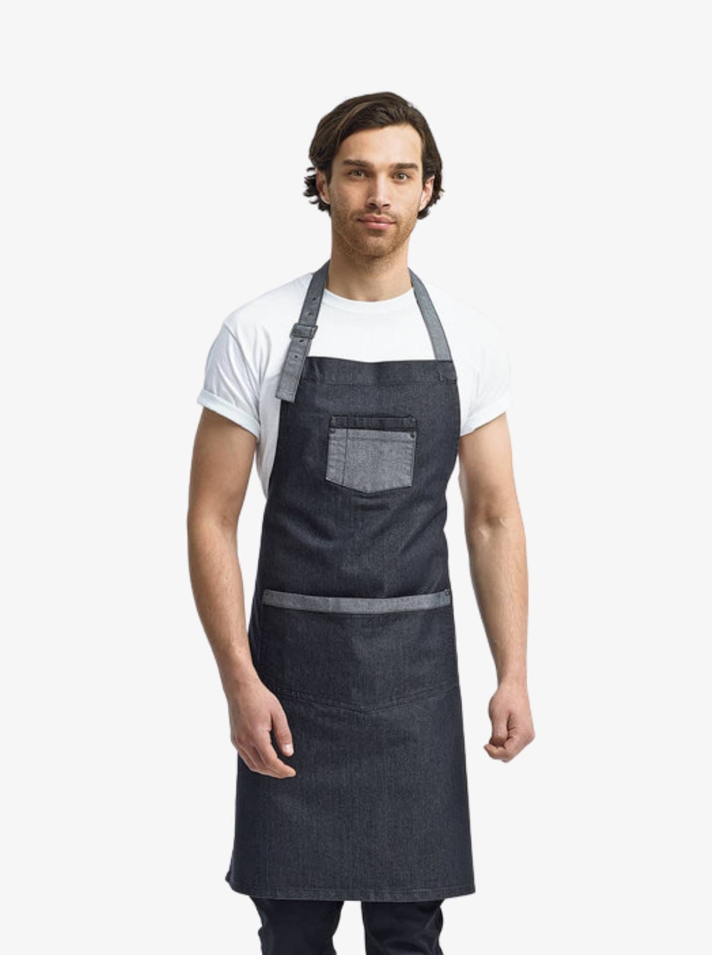 Domain Contrast Denim Bib Apron