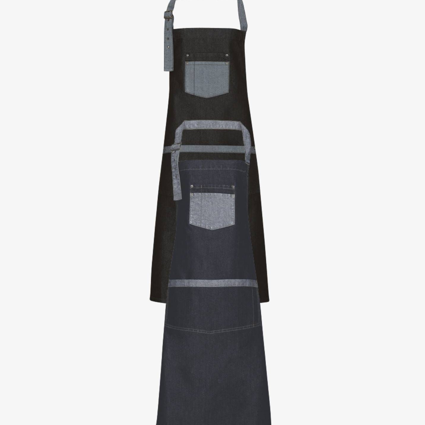 Domain Contrast Denim Bib Apron