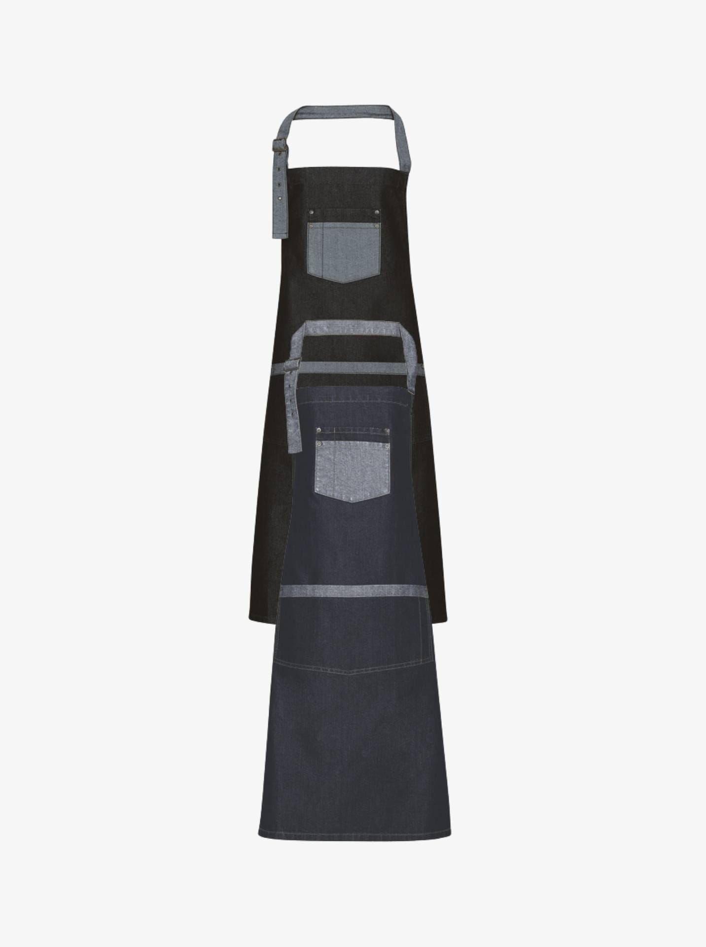 Domain Contrast Denim Bib Apron