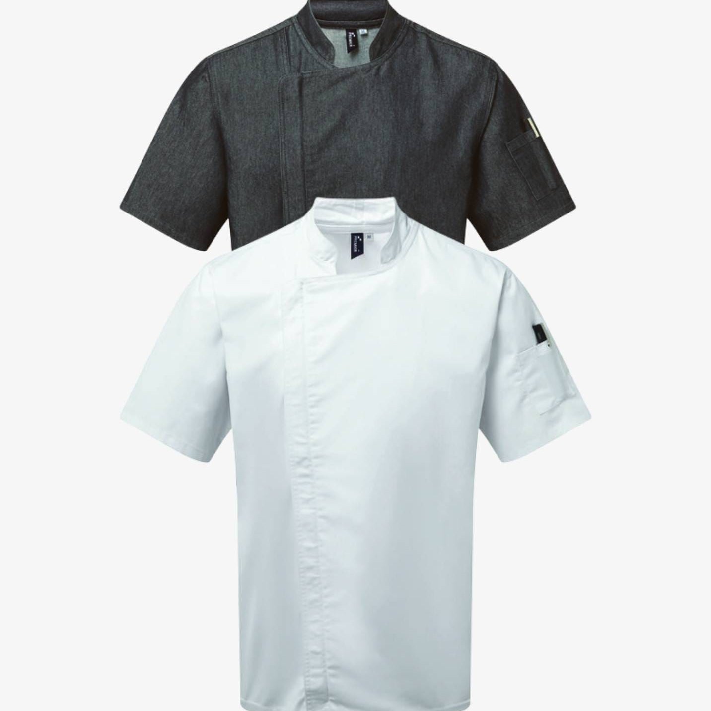 Zip-Close Short-Sleeve Chef’s Coat