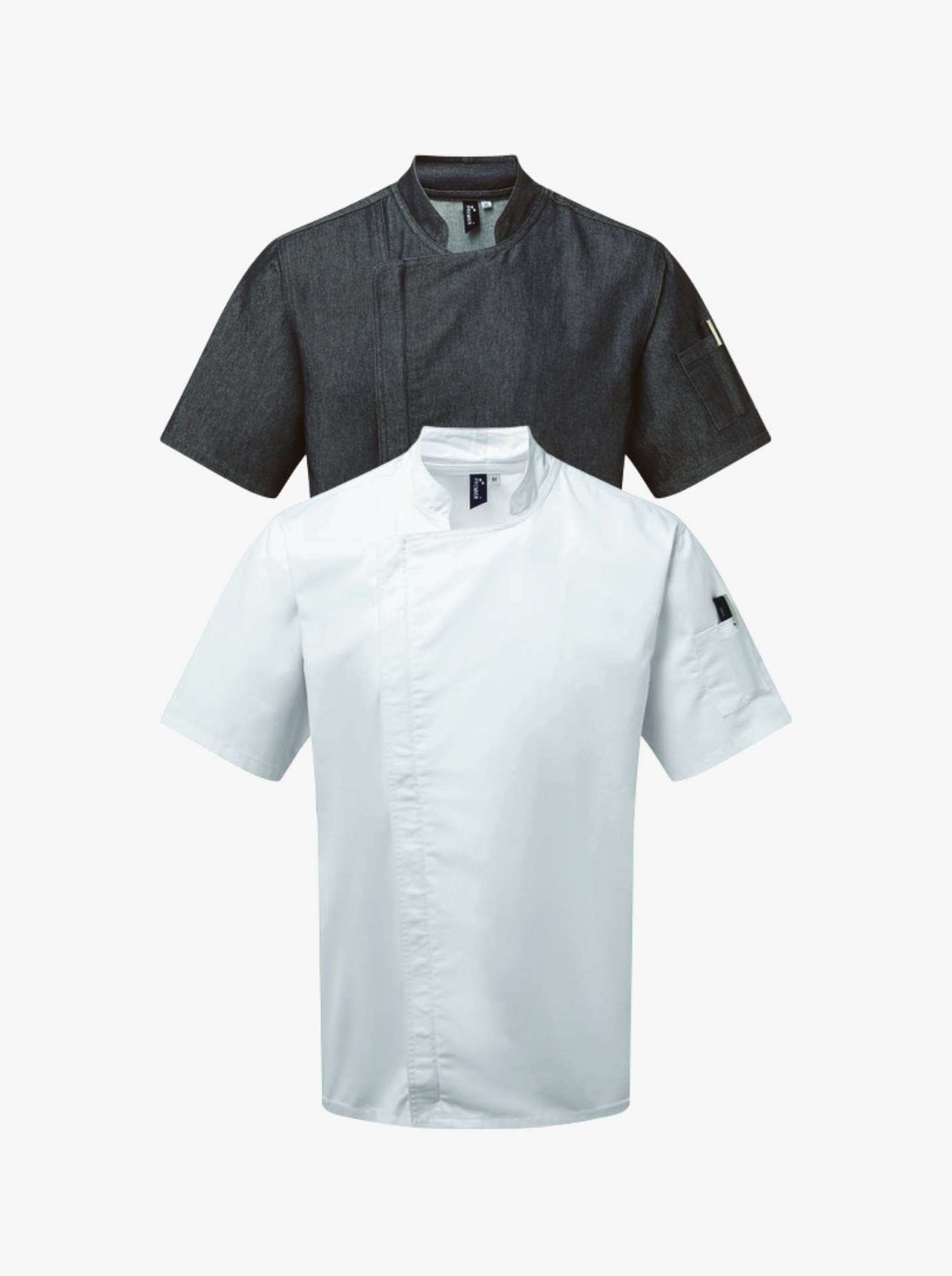 Zip-Close Short-Sleeve Chef’s Coat