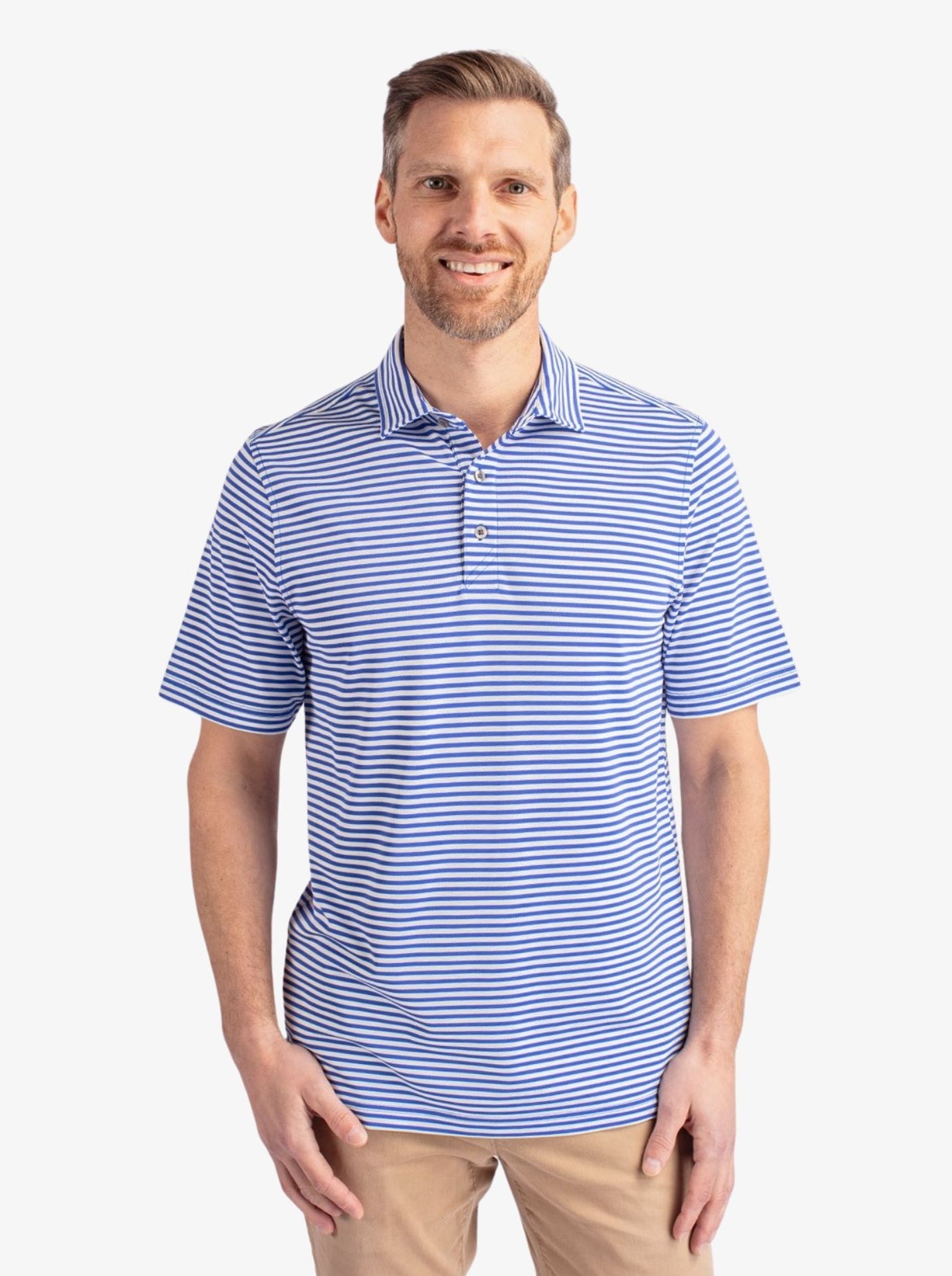 Striped Virtue Eco Pique Polo