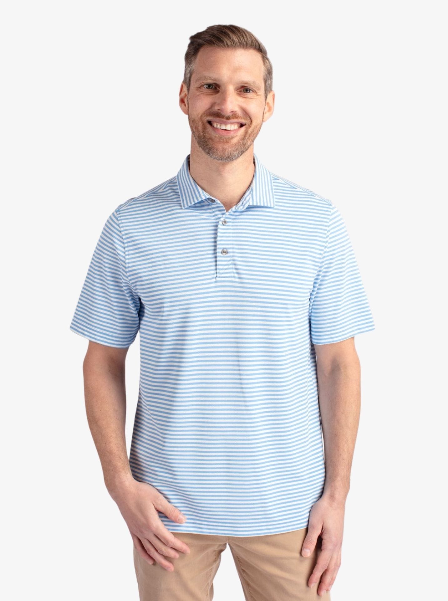 Striped Virtue Eco Pique Polo