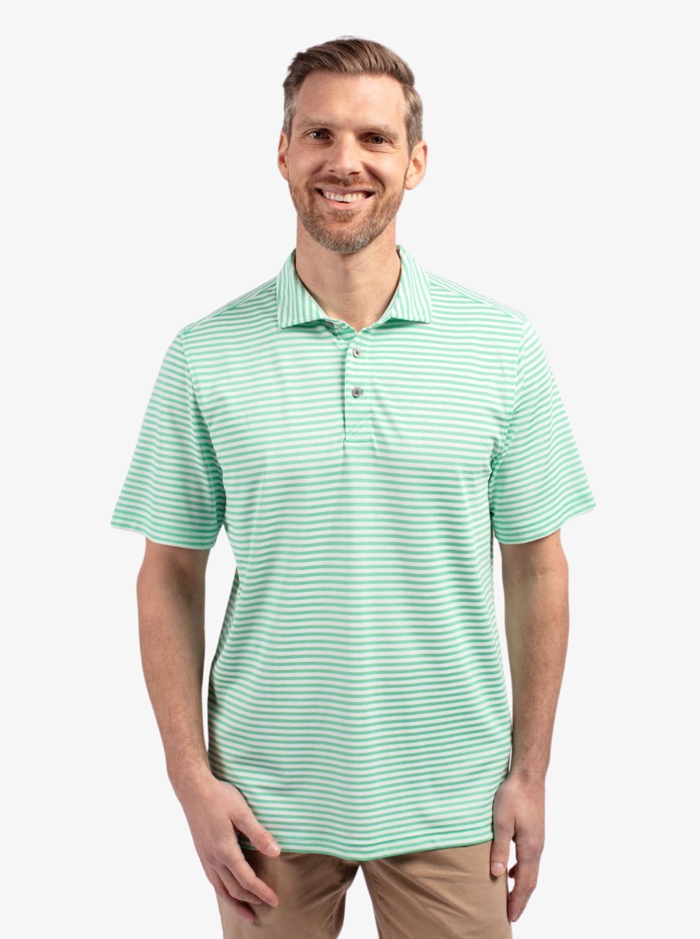 Striped Virtue Eco Pique Polo