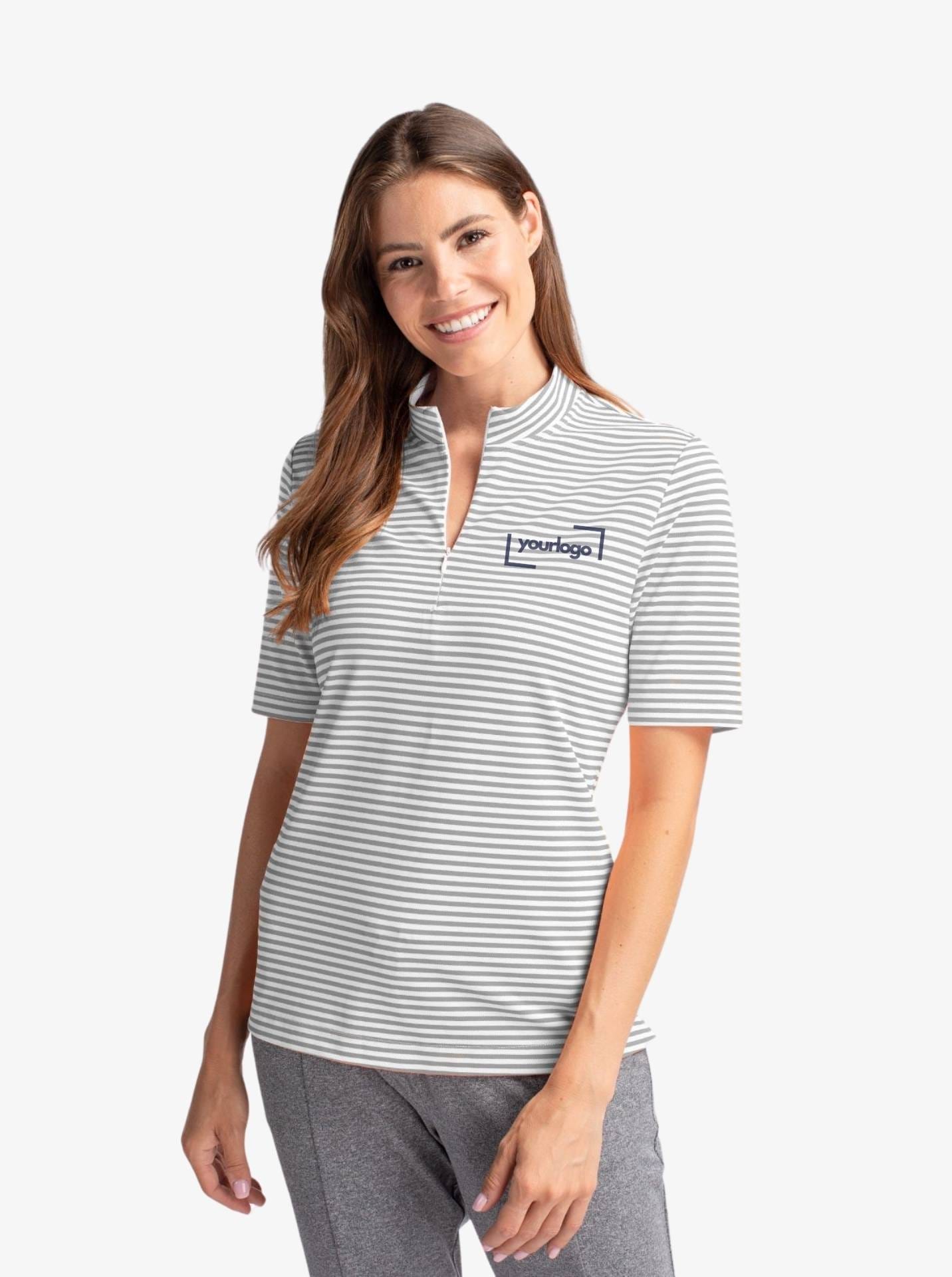 Ladies' Striped Virtue Eco Pique Polo