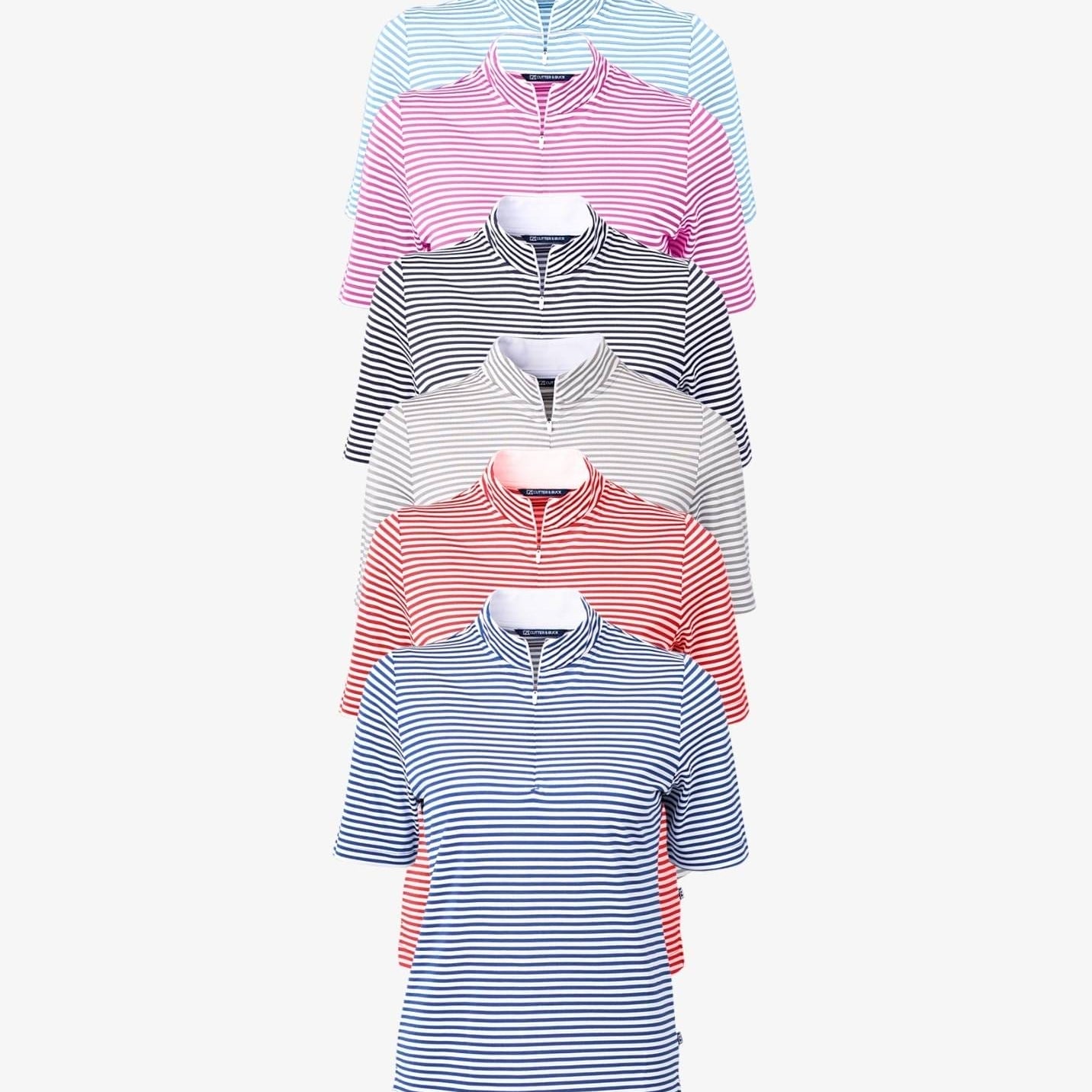 Ladies' Striped Virtue Eco Pique Polo