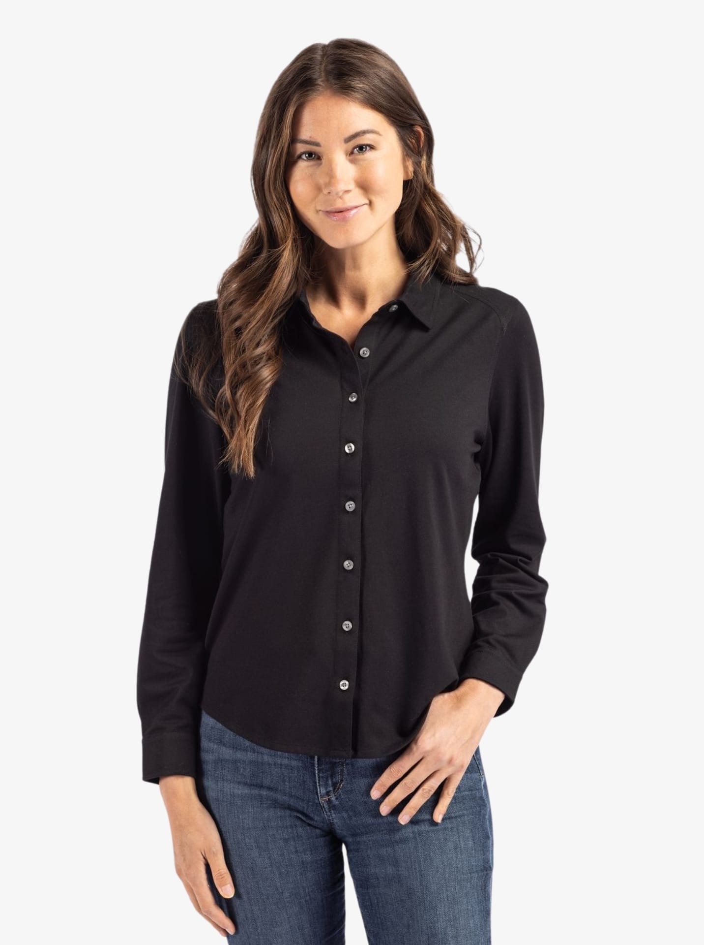 Ladies’ Advantage Tri-Blend Eco Pique Knitted Button Up