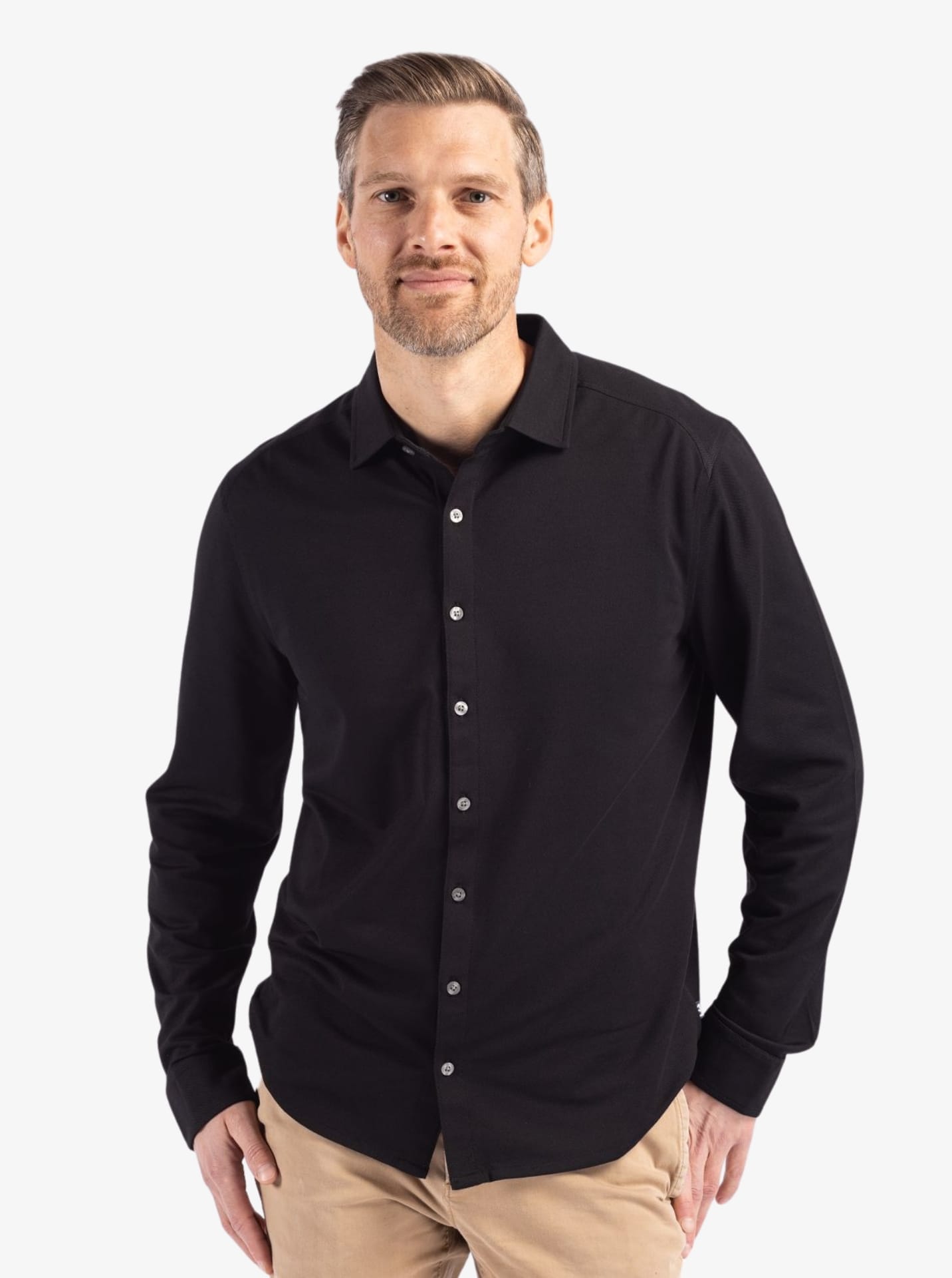 Advantage Tri-Blend Eco Pique Knitted Men's Button Up