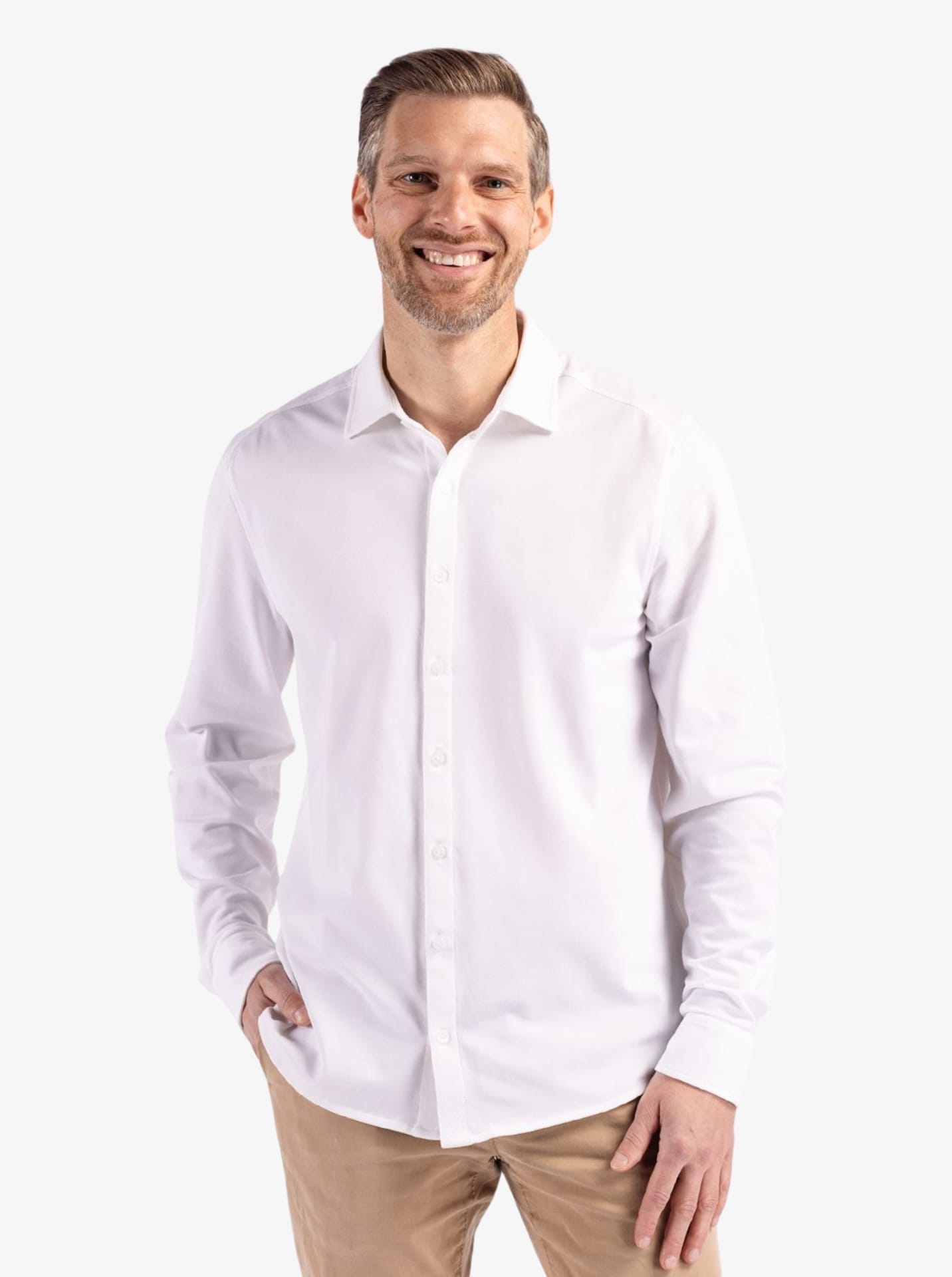 Advantage Tri-Blend Eco Pique Knitted Men's Button Up