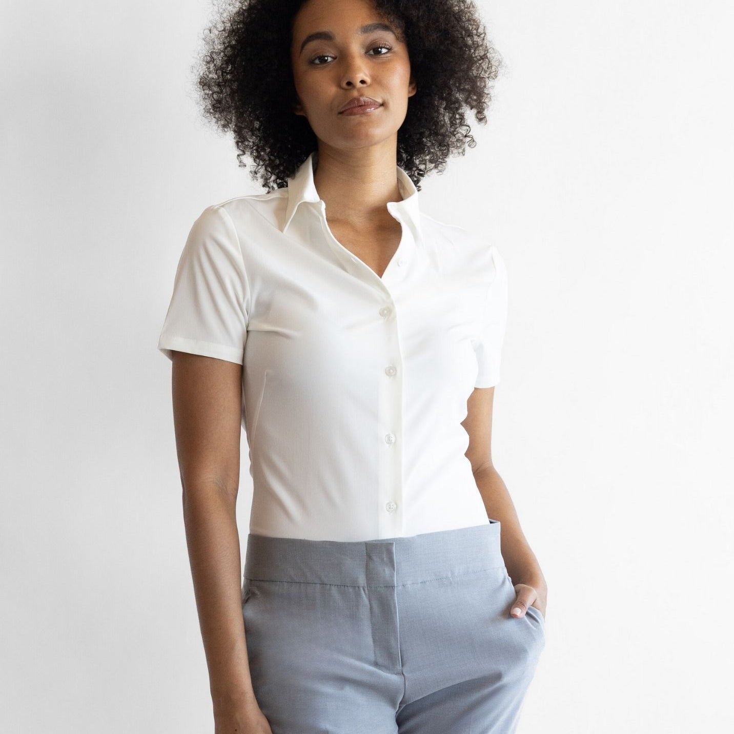 Ladies’ [re]solve SS Stretch Tailored Blouse (GRS)