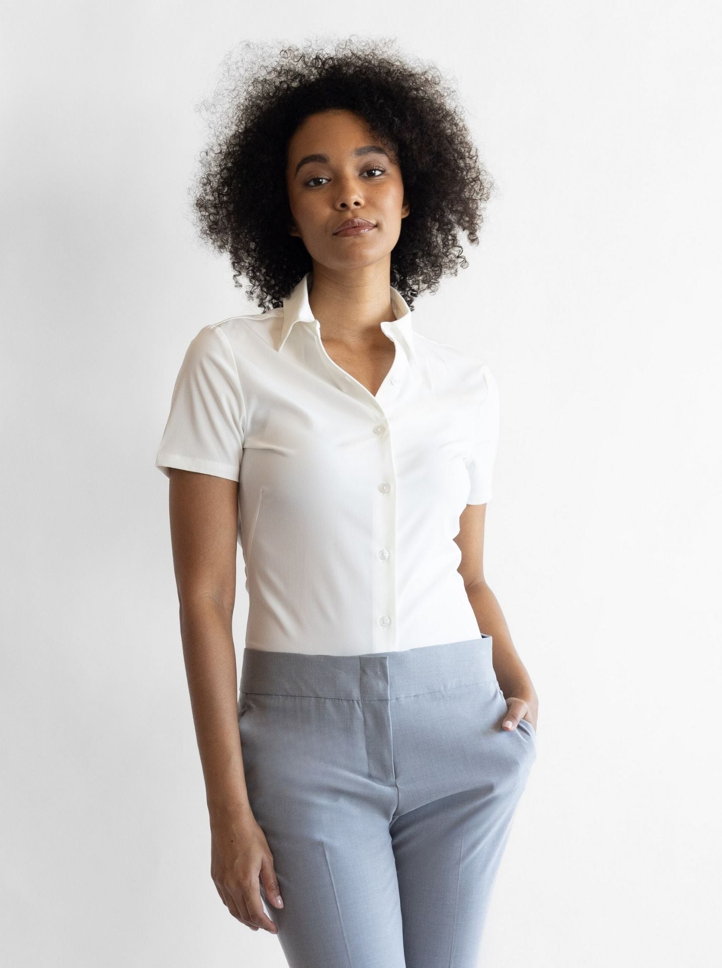 Ladies’ [re]solve SS Stretch Tailored Blouse (GRS)