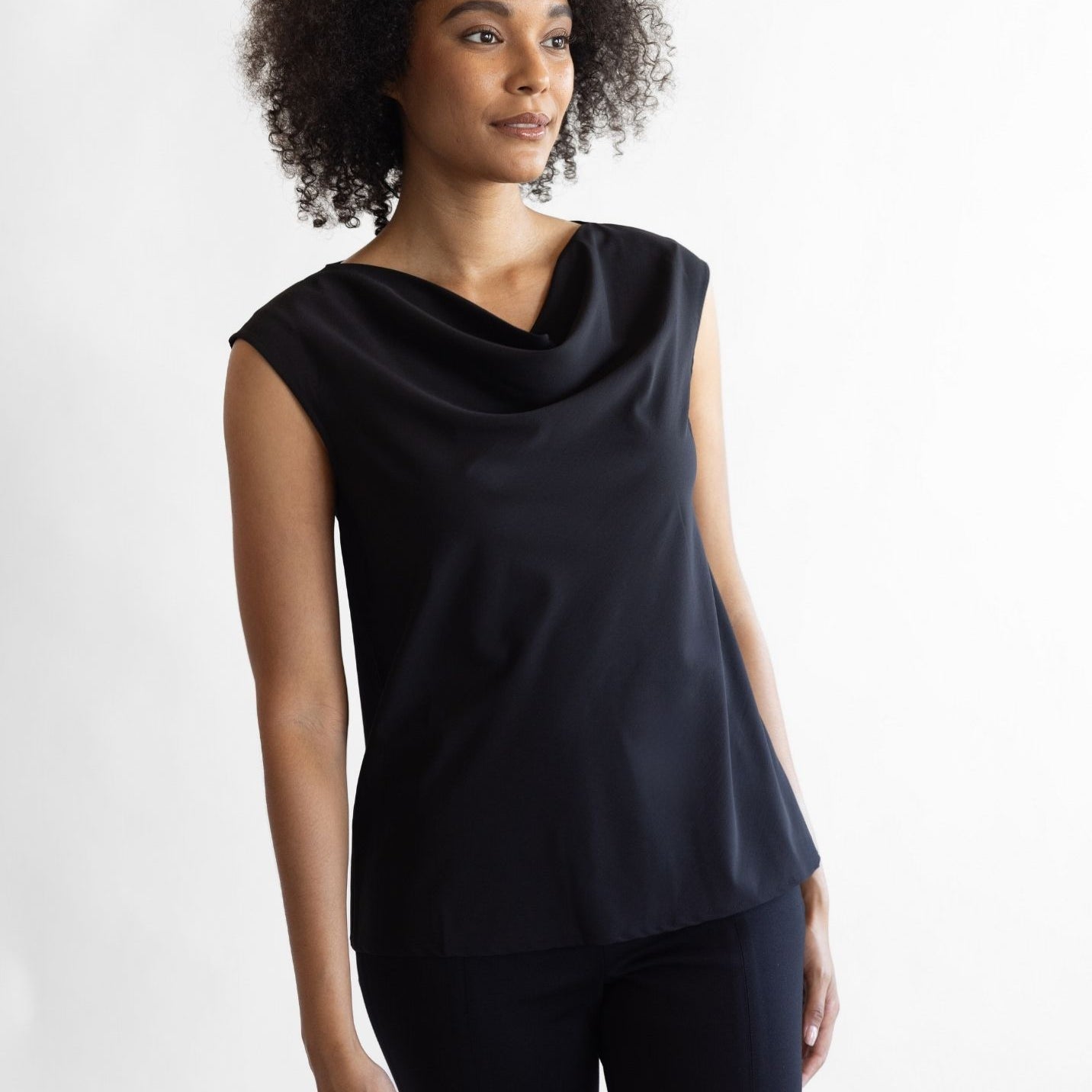Ladies’ [re]solve Stretch Tailored Cowl  Neck Blouse