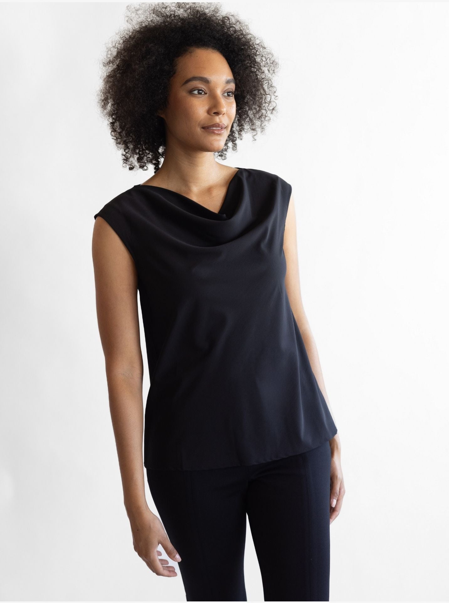Ladies’ [re]solve Stretch Tailored Cowl  Neck Blouse