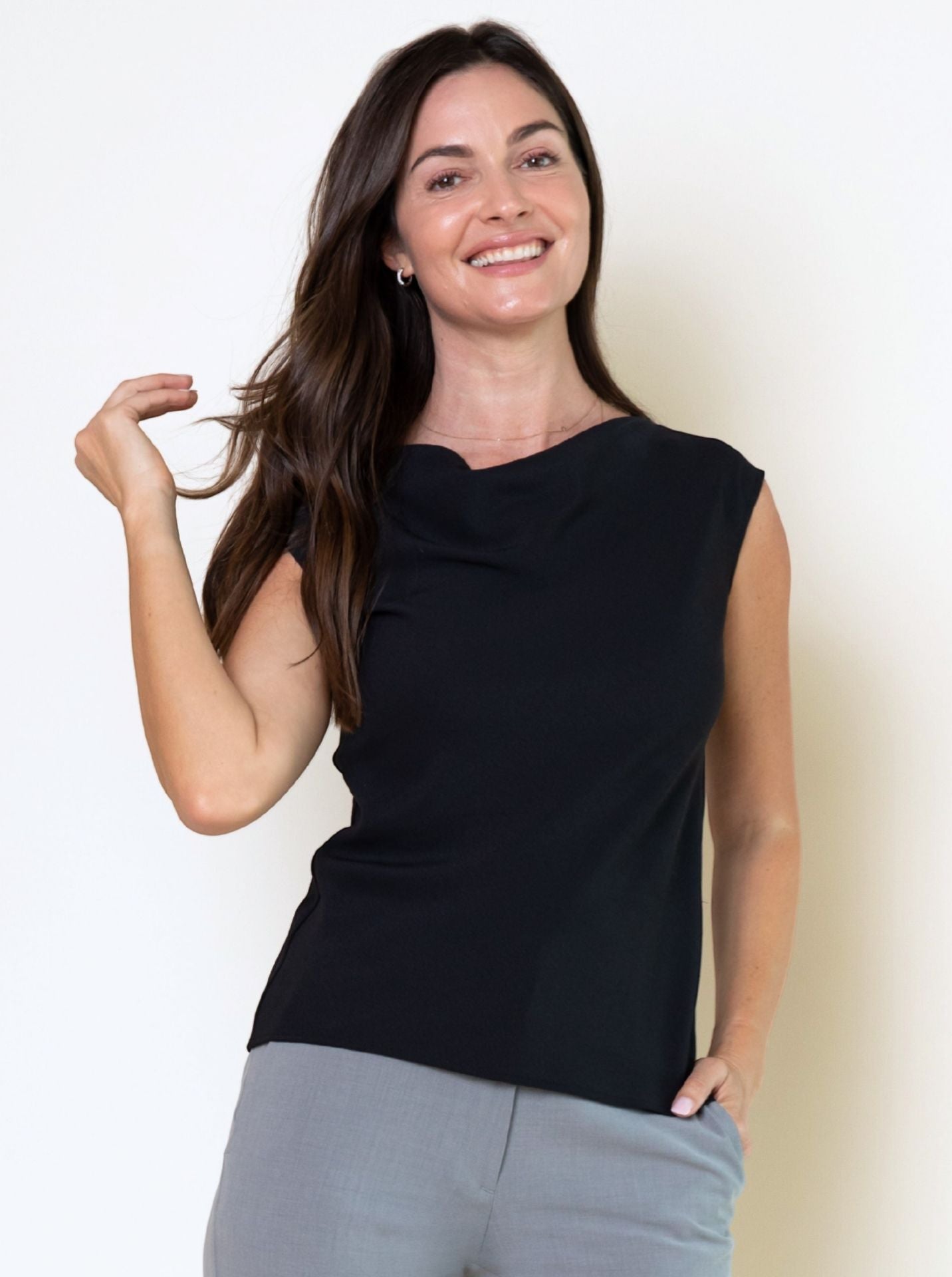 Ladies’ [re]solve Stretch Tailored Cowl  Neck Blouse