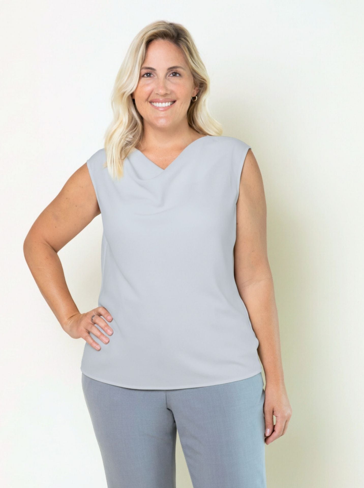 Ladies’ [re]solve Stretch Tailored Cowl  Neck Blouse