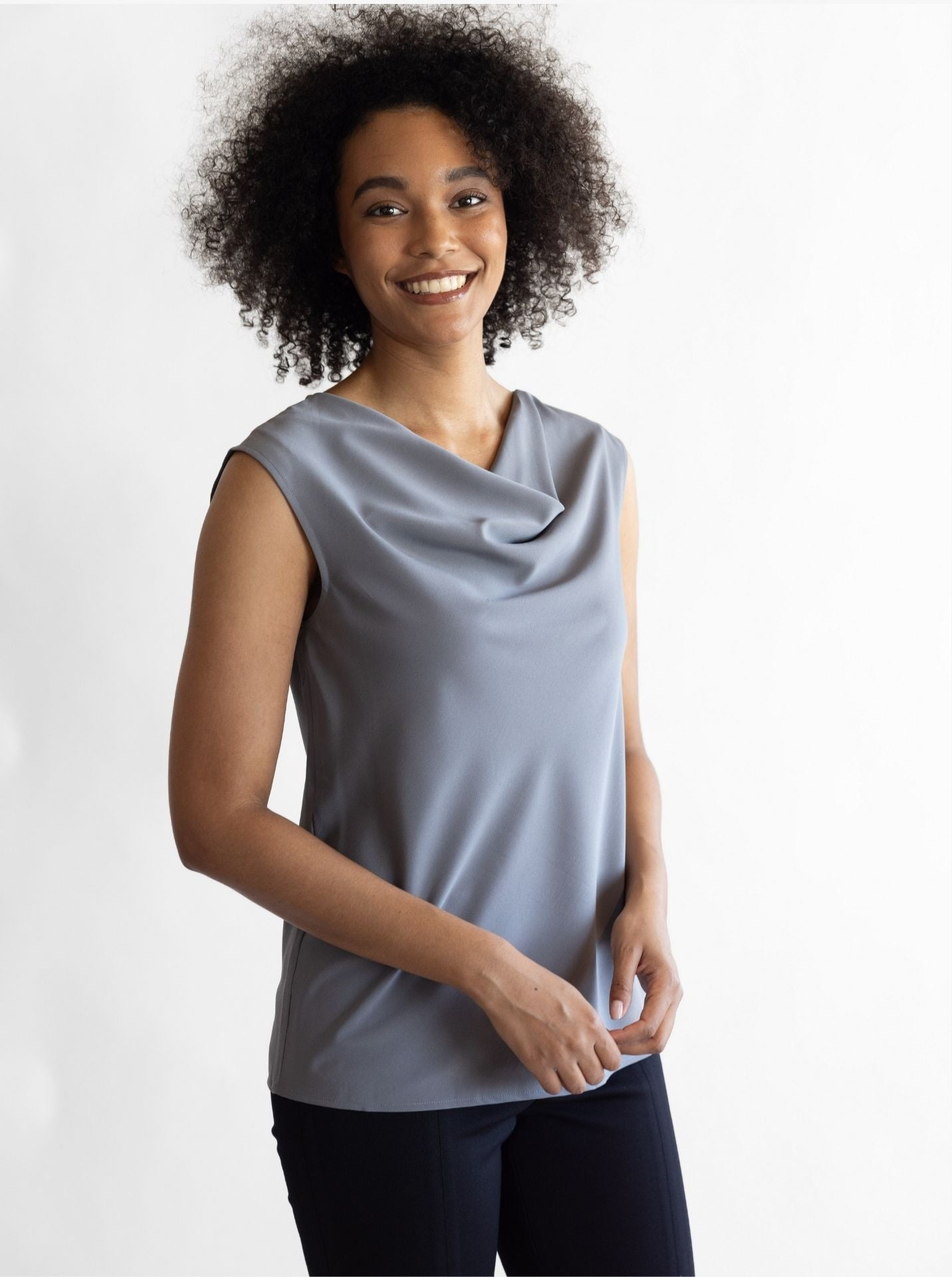 Ladies’ [re]solve Stretch Tailored Cowl  Neck Blouse
