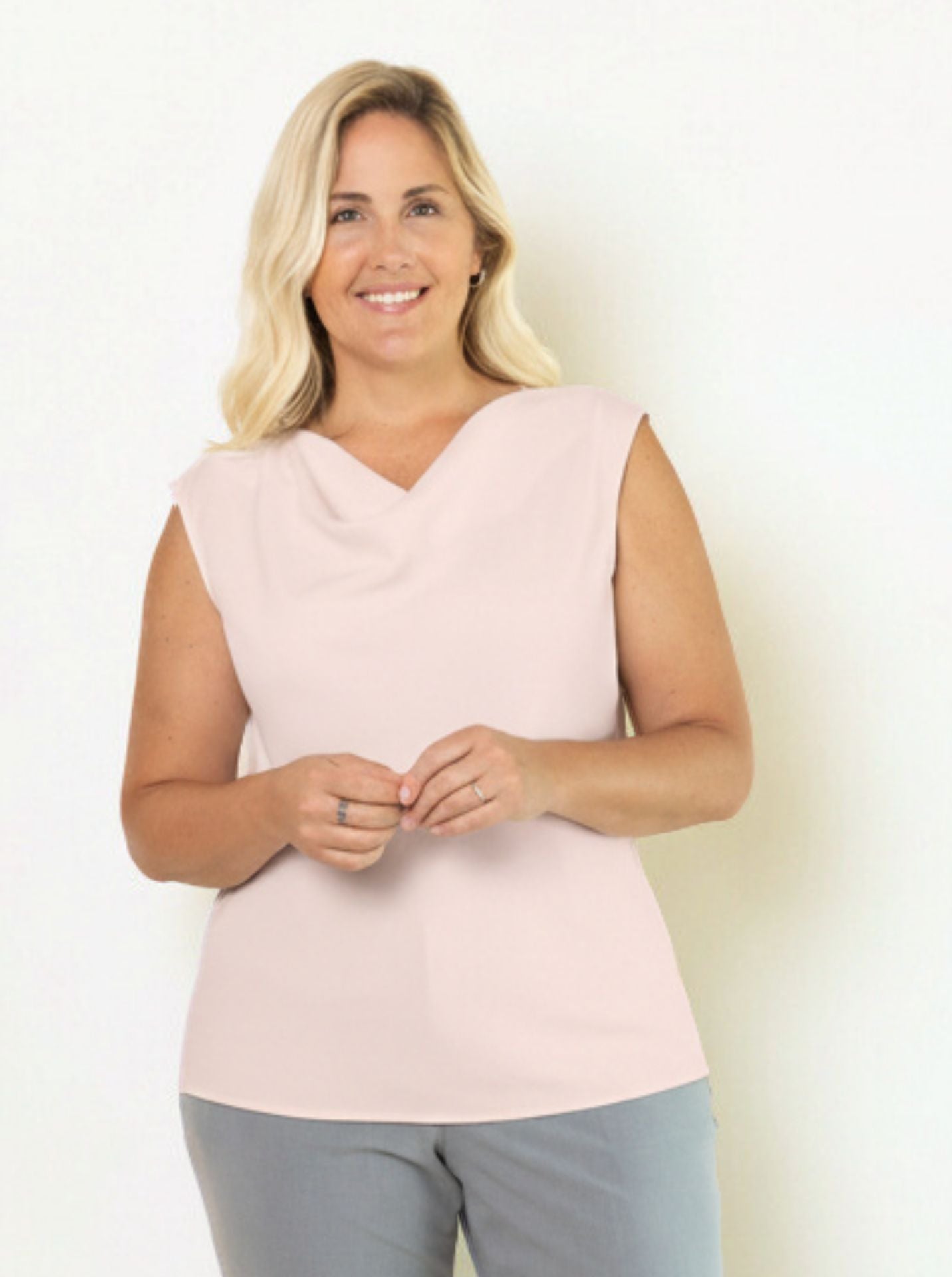 Ladies’ [re]solve Stretch Tailored Cowl  Neck Blouse