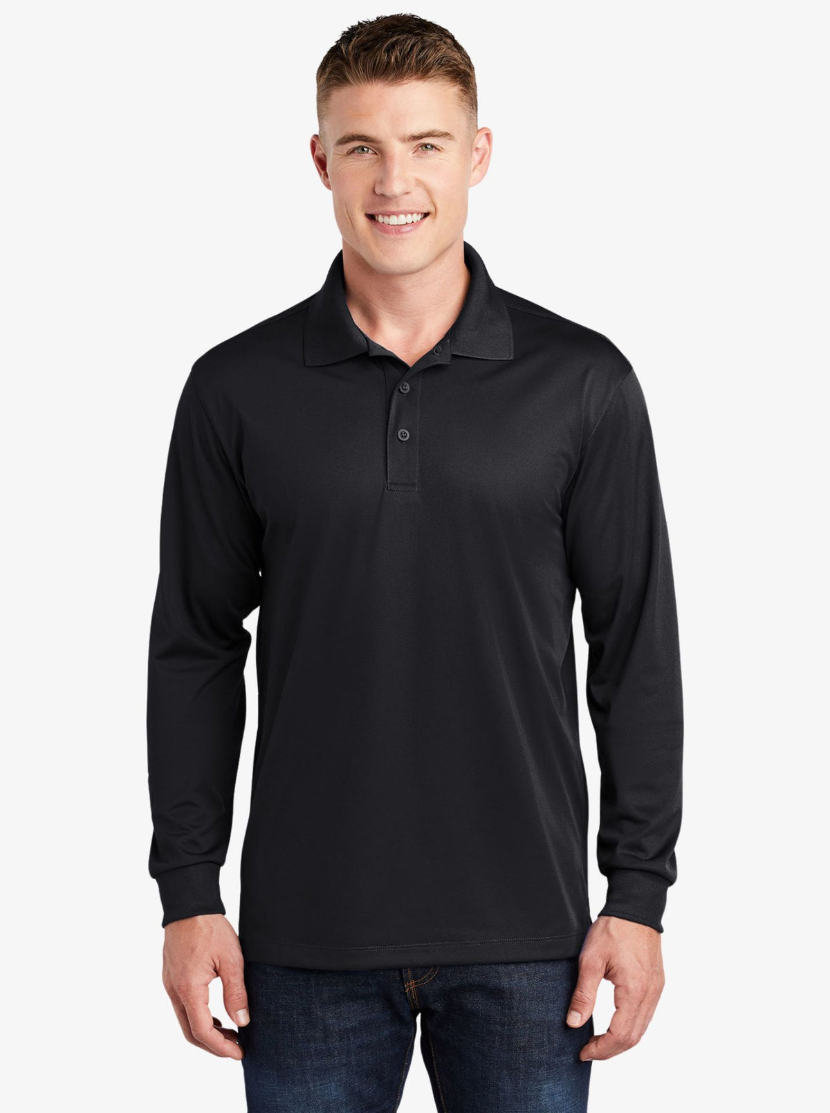 Long-Sleeve Micropique Performance Polo