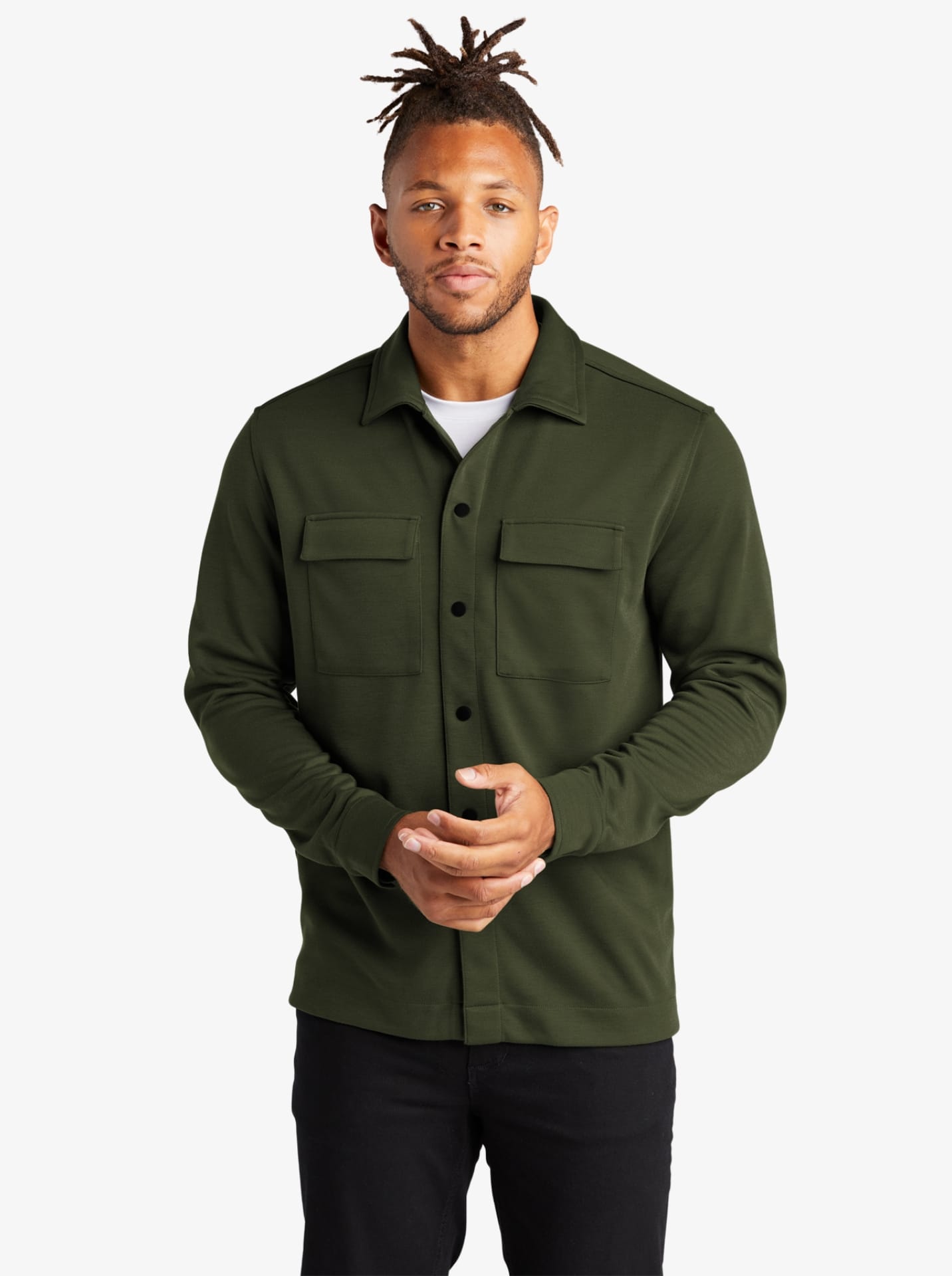 Double-Knit Snap Front Jacket