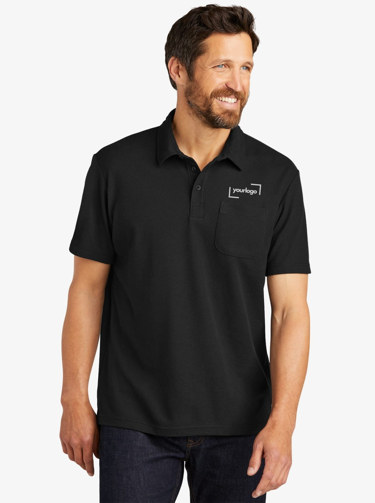 C-FREE™ Cotton Blend Pique Polo w/ Pocket