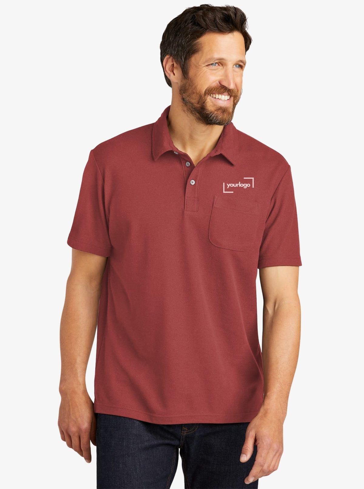 C-FREE™ Cotton Blend Pique Polo w/ Pocket